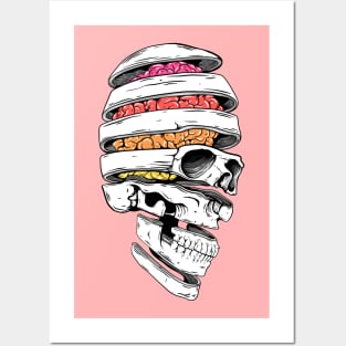 Sliced And Diced, Vibrant Skull Design. Posters and Art